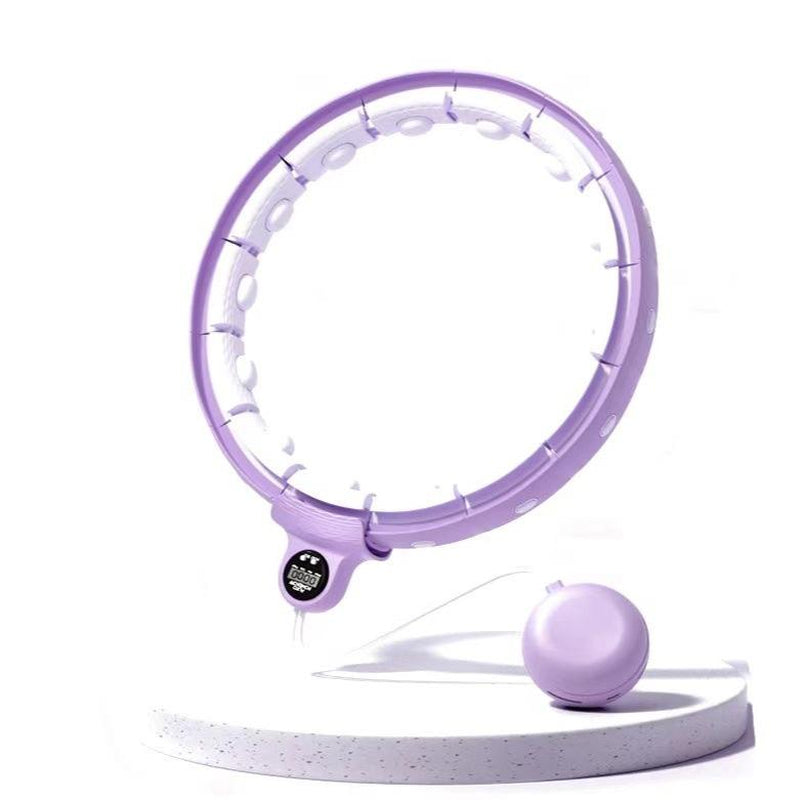 Smart Fitness Hoop for Exercise,Hula Exercise Hoop 15 Detachable Links,Counted & Soft,Adjustable Workout Hoop Waist Fitness Circle with Ball for Women Girl Abdominal Workout Equipment at Home/Outdoor