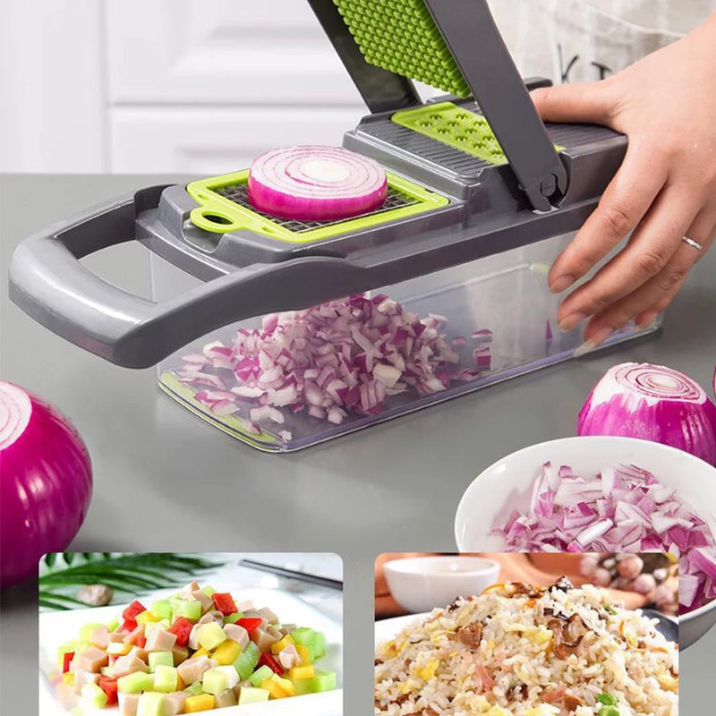 Vegetable Chopper 16 in 1 with Slicing Container 