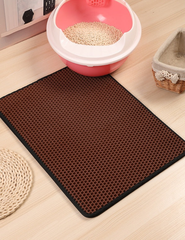 Pet Cat Litter Mat Pet Supplies EVA Double Cat Litter Mat