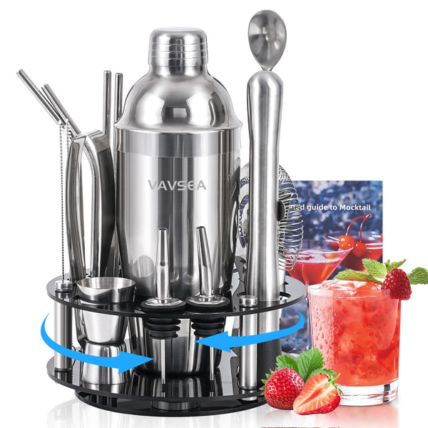 Cocktail Shaker Set with Rotatable Stand