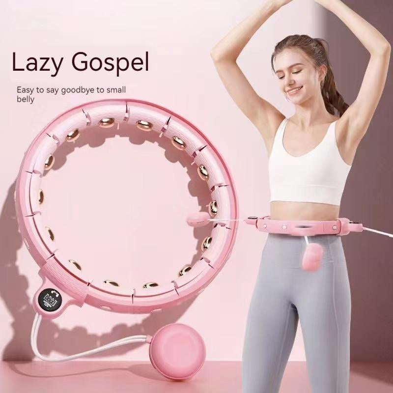 Smart Fitness Hoop for Exercise,Hula Exercise Hoop 15 Detachable Links,Counted & Soft,Adjustable Workout Hoop Waist Fitness Circle with Ball for Women Girl Abdominal Workout Equipment at Home/Outdoor