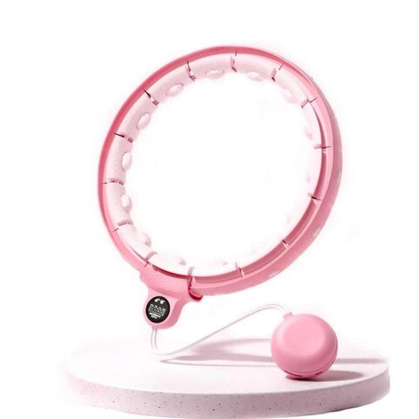 Smart Fitness Hoop for Exercise,Hula Exercise Hoop 15 Detachable Links,Counted & Soft,Adjustable Workout Hoop Waist Fitness Circle with Ball for Women Girl Abdominal Workout Equipment at Home/Outdoor