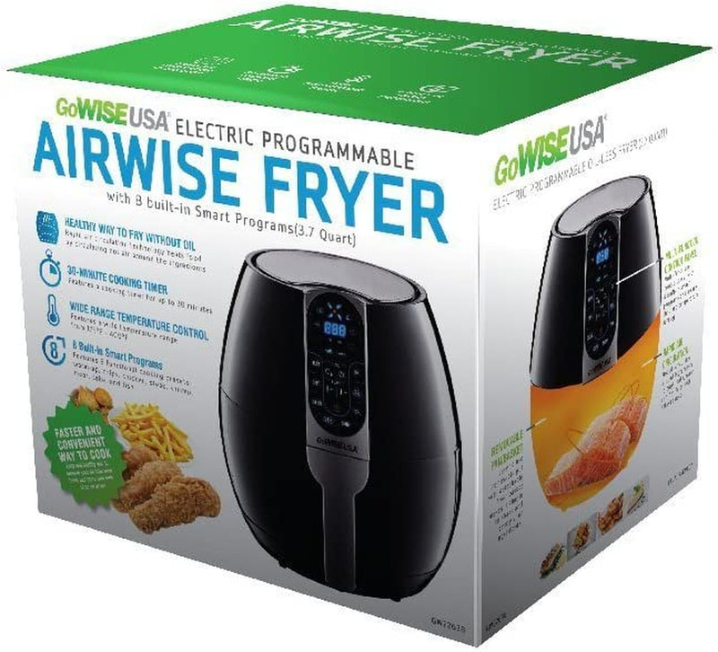 3.7-Quart Programmable Air Fryer with 8 Cook Presets,