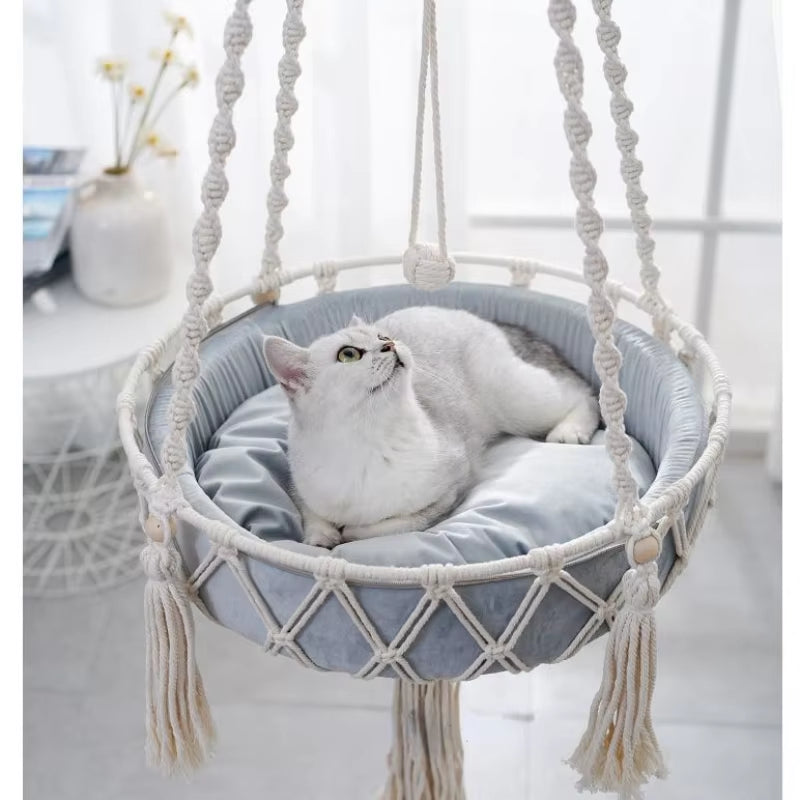 Pet Cat Hammock Swing Bed Bohemian Handwoven