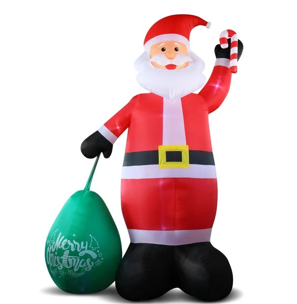 Giant Inflatable Santa Claus With Large Gift Bag