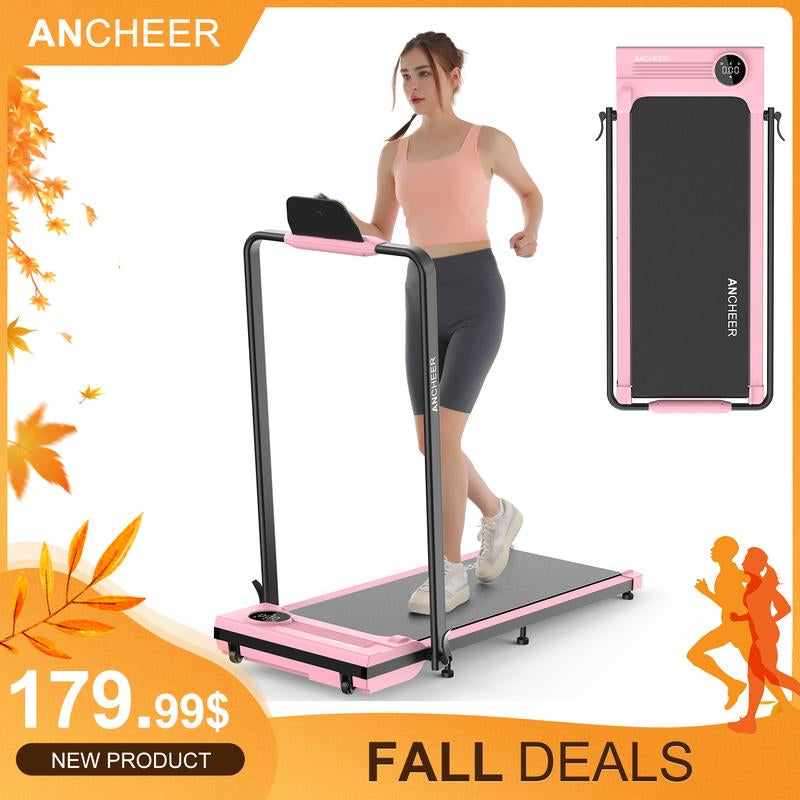 【Halloween Sale】 Ancheer-2024 Armrest 2-In-1 Treadmill, with LED Display and Remote Control