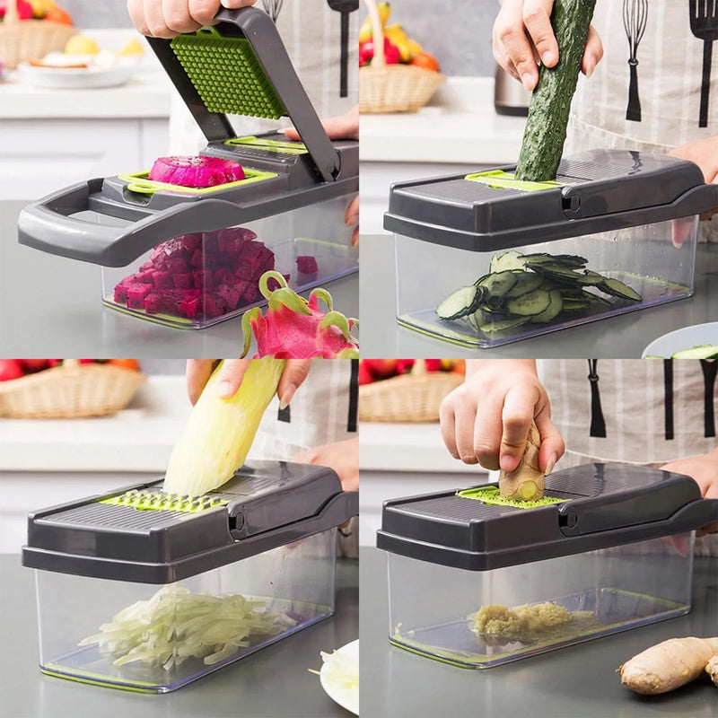 Vegetable Chopper 16 in 1 with Slicing Container 