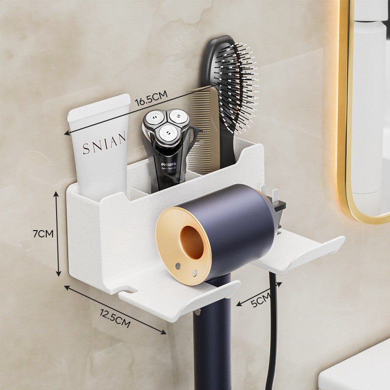 Wall-mounted Hair Dryer Bracket Storage Rack