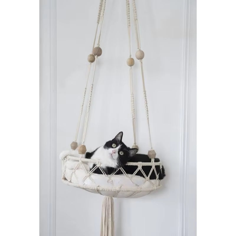 Pet Cat Hammock Swing Bed Bohemian Handwoven