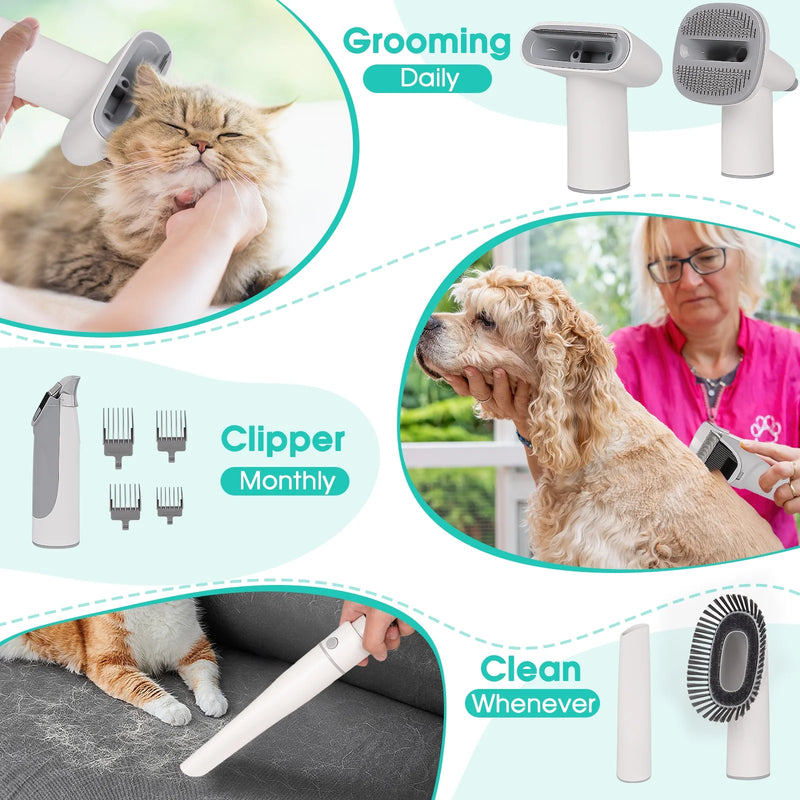 11Kpa Low Noise Pet Groomer Vacuum Suction with 3 Suction Mode