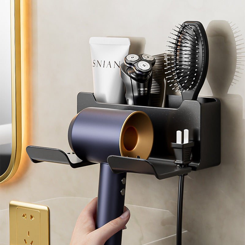 Wall-mounted Hair Dryer Bracket Storage Rack