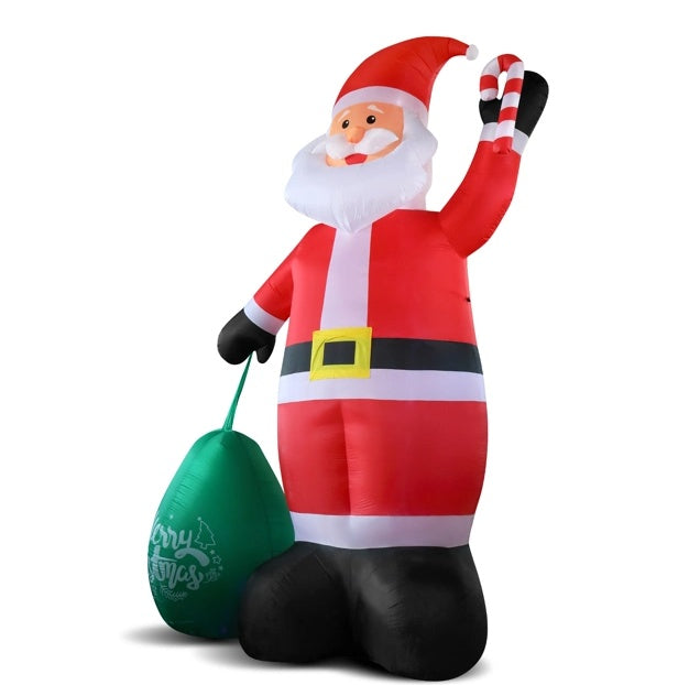 Giant Inflatable Santa Claus With Large Gift Bag