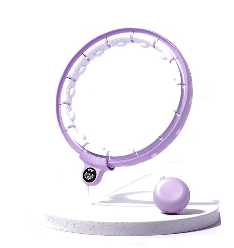 Smart Fitness Hoop for Exercise,Hula Exercise Hoop 15 Detachable Links,Counted & Soft,Adjustable Workout Hoop Waist Fitness Circle with Ball for Women Girl Abdominal Workout Equipment at Home/Outdoor