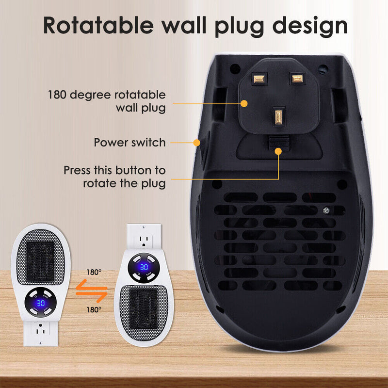 Fan Heater Hot Warm Air Heating 2 Settings Portable Electric Floor Home Office