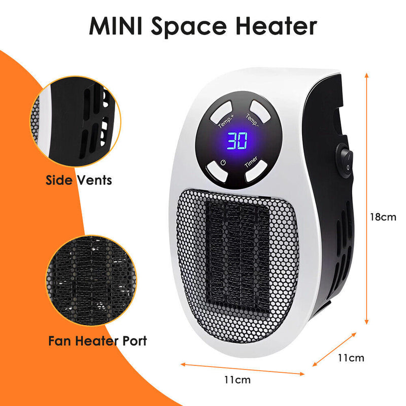 Fan Heater Hot Warm Air Heating 2 Settings Portable Electric Floor Home Office