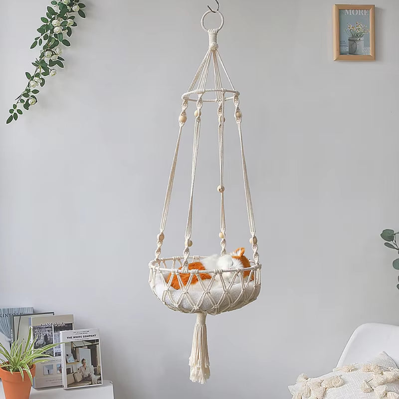 Pet Cat Hammock Swing Bed Bohemian Handwoven